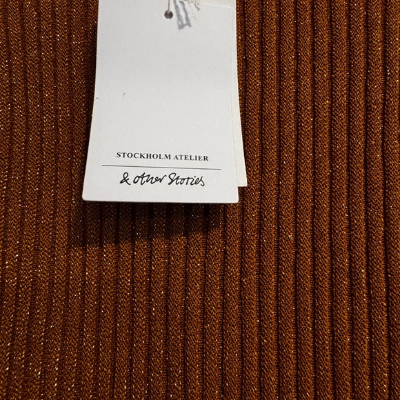 & Other Stories Stockholm Atelier Ribbed Sweater Dress – Camel – Size S – NWT - Picture 7 of 8